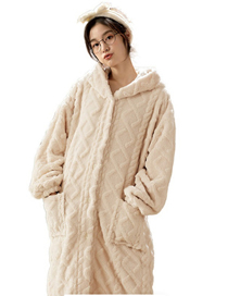 Bata De Jacquard De Franela Y Polar