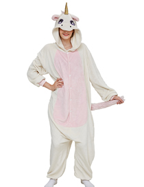 Pijama De Una Pieza De Franela Con Unicornio