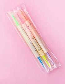 Fashion 3 Pcs/bag Plastic Thick And Thin Tip Highlighter