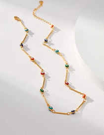 Fashion Gold Copper Oil Drip Eye Necklace