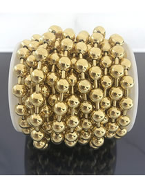 Fashion Vacuum Gold 8mm Bead Chain (5 Meters) Stainless Steel Gold Plated Ball Chain Geometric Diy Chain Accessories