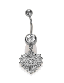 Aleación De Diamante Incrustado Amor Ojo Piercing Ombligo Clavo