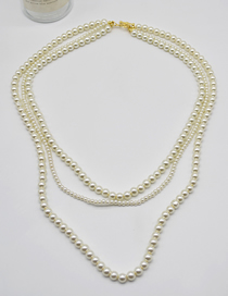 Collar Con Cuentas De Perlas En Capas