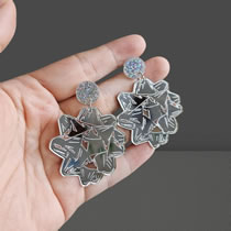 Pendientes De Flores De Espejo Acrílico