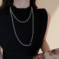 Collar Doble De Perlas Geométricas