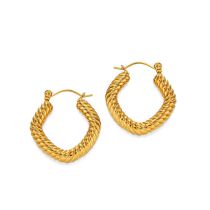 Fashion Gold Twist Earrings Stainless Steel Twisted Twist Square Earrings
