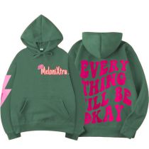 Fashion 2# Polyester Printed Hooded Sweatshirt