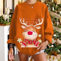 Sudadera Con Capucha Y Estampado Navideño De Poliéster