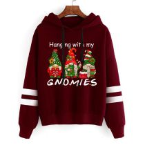 Sudadera Con Capucha Y Estampado Navideño De Poliéster
