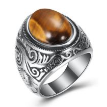 Anillo De Grieta Turquesa De Acero Titanio