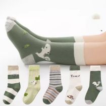 Conjunto Calcetines Media Pantorrilla Infantil Algodón Estampado Más Polar