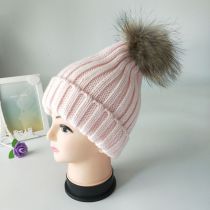 Gorro De Punto Acrílico Para Niños Con Bolas De Lana