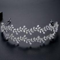 Diadema De Hojas De Circonio Con Incrustaciones De Cobre