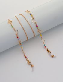 Cuentas De Colores Ahuecan Hacia Fuera La Cadena De Gafas De Luna Y Estrella