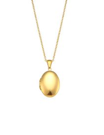 Fashion Gold Gold-plated Stainless Steel Oval Photo Box Necklace