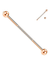 Aretes De Acero Inoxidable Con Incrustaciones De Zirconio Geométrico Con Barra Larga