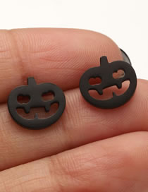 Fashion Black Halloween Cutout Pumpkin Stud Earrings