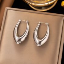 Pendientes Huecos Lisos Acero Titanio