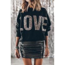 Sudadera De Poliéster Con Cuello Redondo Y Estampado De Letras