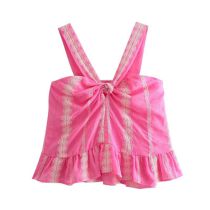 Top Halter Con Estampado De Poliéster