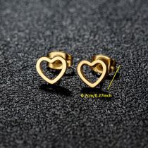 Fashion Golden 6 Stainless Steel Geometric Earrings