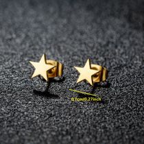 Fashion Golden 6 Stainless Steel Geometric Earrings