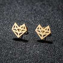 Fashion Golden 6 Stainless Steel Geometric Earrings