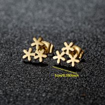 Fashion Golden 6 Stainless Steel Geometric Earrings