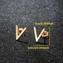 Fashion Golden 6 Stainless Steel Geometric Earrings