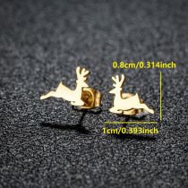 Fashion Golden 6 Stainless Steel Geometric Earrings