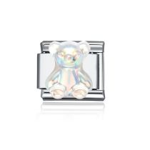 Fashion Laser Bear Module Bracelet Stainless Steel Diamond Geometric Square Module Accessories