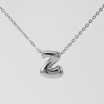 Collar De 26 Letras De Acero Titanio Pulido