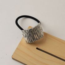 Fashion 32# Stripe Burnt Silver Alloy Shiny Hair Rope