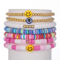 Twenty One# Colorful Clay Letter Beaded Bracelet Set