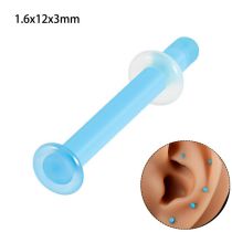 Pernos Para Piercing De Nariz Con Forma De Varilla Recta De Vidrio Geométrico (4 Piezas)
