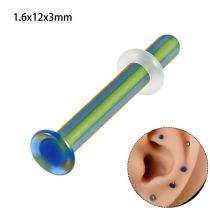 Pernos Para Piercing De Nariz Con Forma De Varilla Recta De Vidrio Geométrico (4 Piezas)