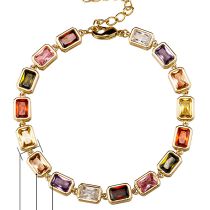 Golden Rectangular Zircon (4cm Extension Chain)