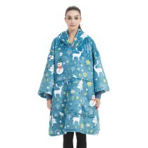 Manta De Sudadera Para Niños Con Capucha Y Doble Bolsillo De Franela