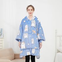 Manta Tipo Sudadera Con Capucha Y Dos Bolsillos De Franela