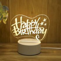 Happy Birthday Acrylic Cartoon Table Lamp Ornaments [with Light]