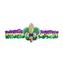 Green Gold And Purple Arrow Headband Carnival Sequined Feather Headband