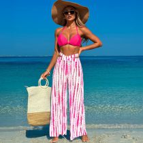 Powder + Powder Dot Set Nylon Halter Two-piece Swimsuit Bikini Beach Pants Set
