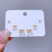 Earrings Set 122 Copper Inlaid Zirconium Geometric Earrings Set
