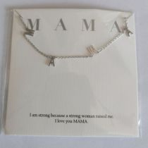 Mama Steel Color Titanium Steel Letter Necklace