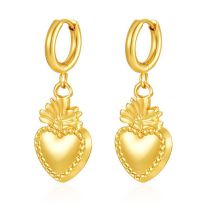 Gold Pineapple Heart Earrings Stainless Steel Elephant Starfish Round Square Eyes Geometric Earrings