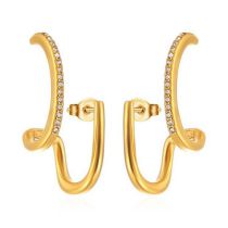 Earrings 41# Stainless Steel Diamond Oval Heart Bow Teardrop-shaped Geometric Earrings