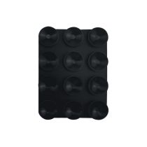 12 Pieces With Adhesive Backing Black Silicone Square Mobile Phone Suction Cup