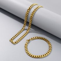 Pulsera De Collar Con Cadena Geométrica De Acero Y Titanio Para Hombre