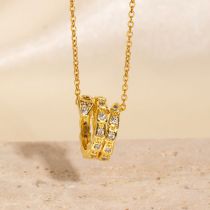 Collar De Serpiente De Acero De Titanio Y Diamantes