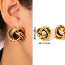 Pendientes De Acero Inoxidable Con Textura Irregular De Cruz Circular Geométrica